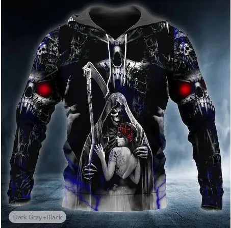 Men's 3D Skull Hoodie Sweatshirt – Skull Head Print Pullover for Autumn Fashion - Premium Hoodie from Lizard Vigilante - Just $22.99! Shop now at Lizard Vigilante