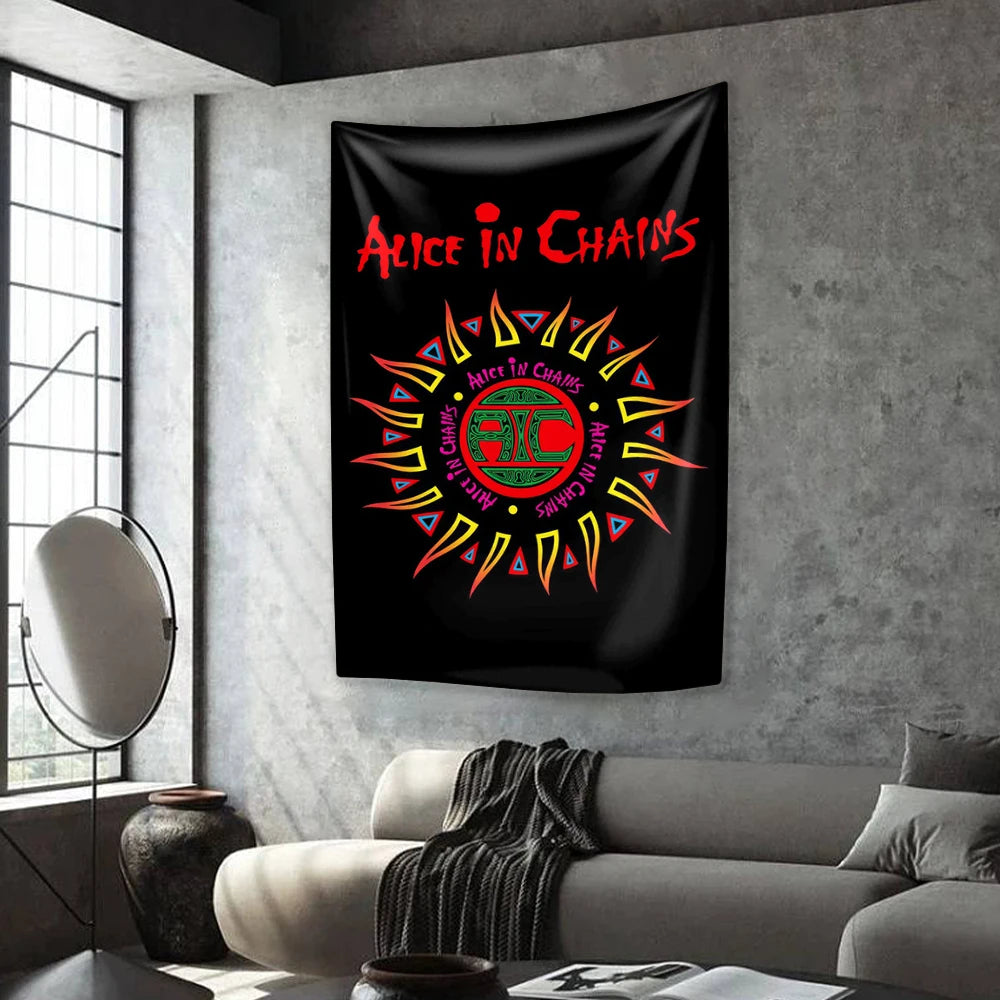 Alice In Chains Rock Band Tapestry – Grunge Music Aesthetic Wall Hanging - Premium banner from DS - Just $17.88! Shop now at Lizard Vigilante