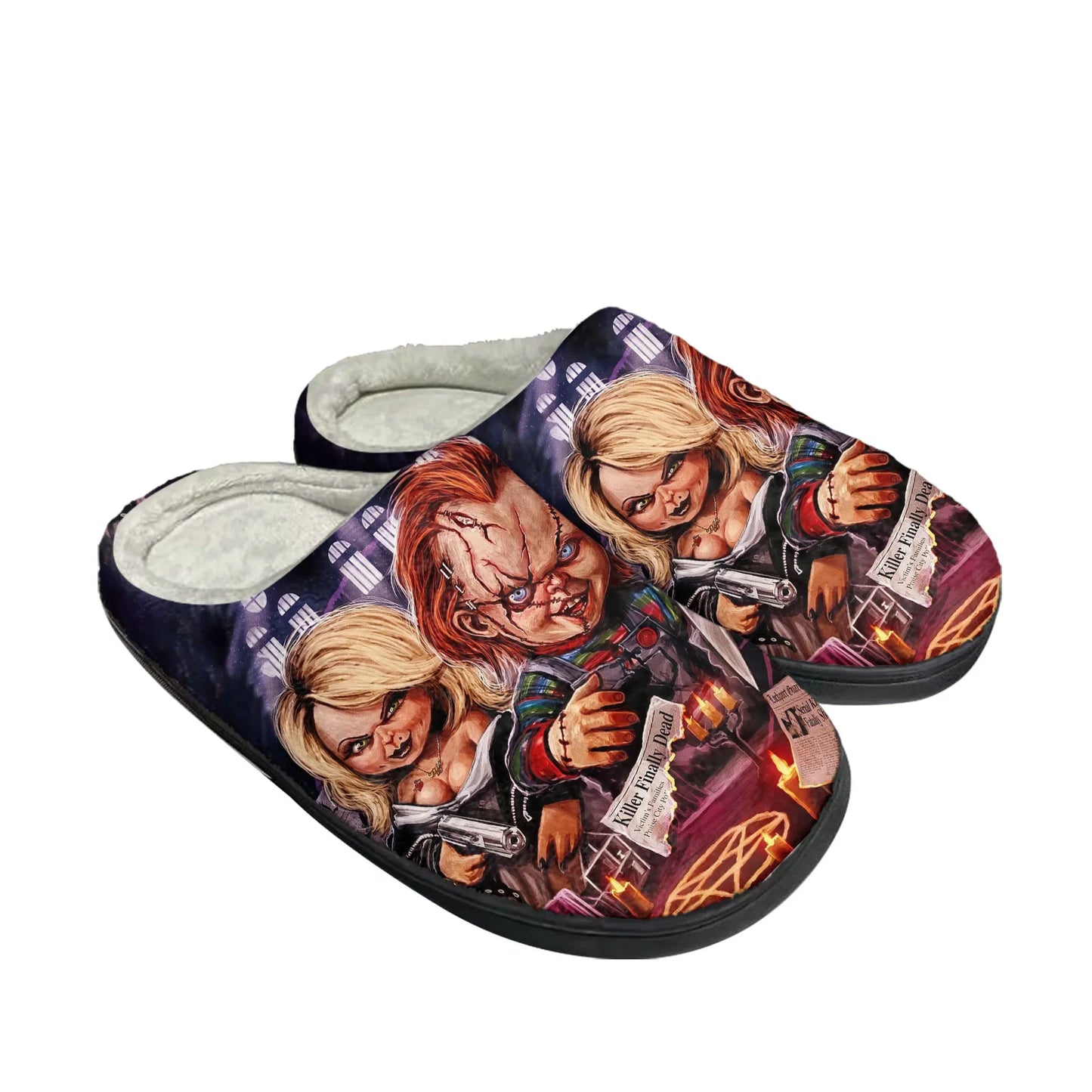 Unisex Child’s Play Chucky Slippers Plush Indoor Cotton Slippers for Comfort | Cozy Bedroom Footwear for Horror Fans - Premium slippers from Lizard Vigilante - Just $29.95! Shop now at Lizard Vigilante