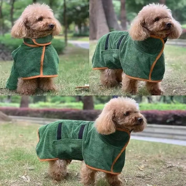 Pet Bathrobe – Fast Drying Microfiber Grooming Coat for Dogs | Absorbent, Soft, and Adjustable Towel for Small, Medium, and Large Dogs - Premium pet towel from Lizard Vigilante - Just $19.99! Shop now at Lizard Vigilante