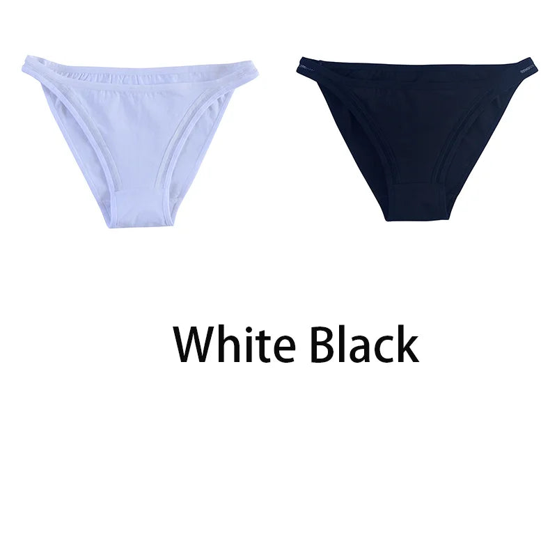 2Pcs/Set Women Cotton Panties – Comfortable Low-Rise Bikini Briefs with Hollow Out Decoration - Premium panties from Lizard Vigilante - Just $17.88! Shop now at Lizard Vigilante