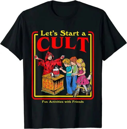 Let's Start a Cult Satanic Vintage Horror Edgy T-Shirt – M-5XL, Bold Casual Graphic Tee - Premium tee from Lizard Vigilante - Just $24.88! Shop now at Lizard Vigilante