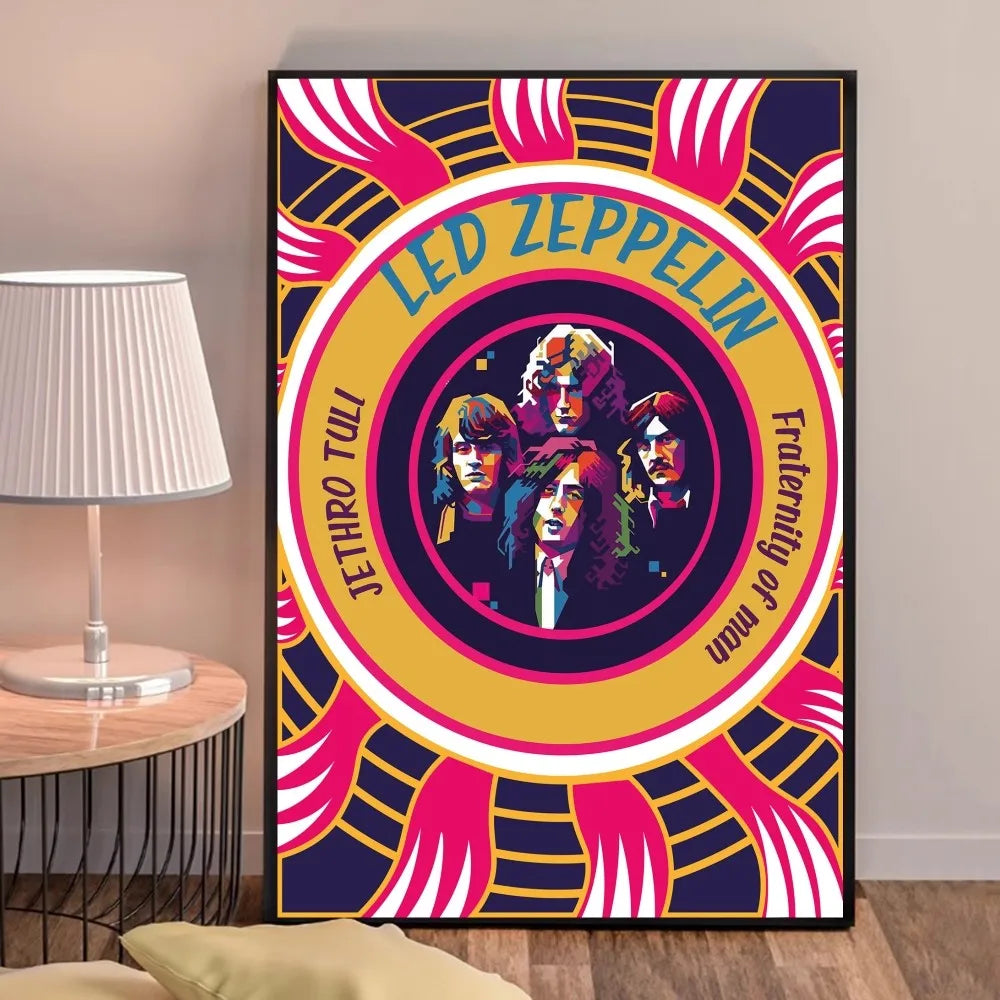 Retro Zeppelin Sticky Poster – Aesthetic Kraft Paper Wall Art for DIY Room Decoration - Premium poster from Lizard Vigilante - Just $15.99! Shop now at Lizard Vigilante