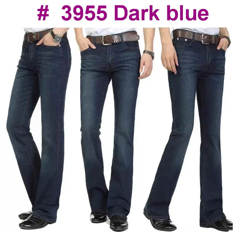 Men's Mid-Rise Elastic Flare Jeans Fashion Men Flare Jeans Men's Denim Pants Multiple Color Size 26-40 - Premium jeans from Lizard Vigilante - Just $25.99! Shop now at Lizard Vigilante