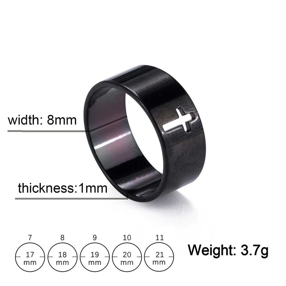 Gothic Cross Couple Rings Stainless Steel Silver Color COOLTIME Jesus Cross Finger Ring for Men Women Punk Jewelry Wedding Gift - Premium rings from Lizard Vigilante - Just $14.99! Shop now at Lizard Vigilante