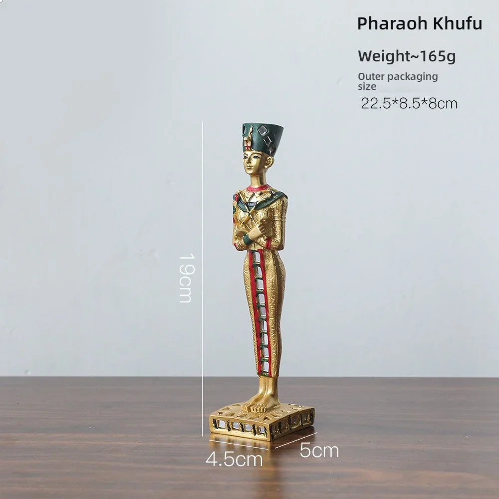 Egyptian Sphinx Resin Statue - Pharaoh Lion Body Human Face Sculpture, Hand-Painted Pyramid Guardian Isis Goddess Inspired Craft