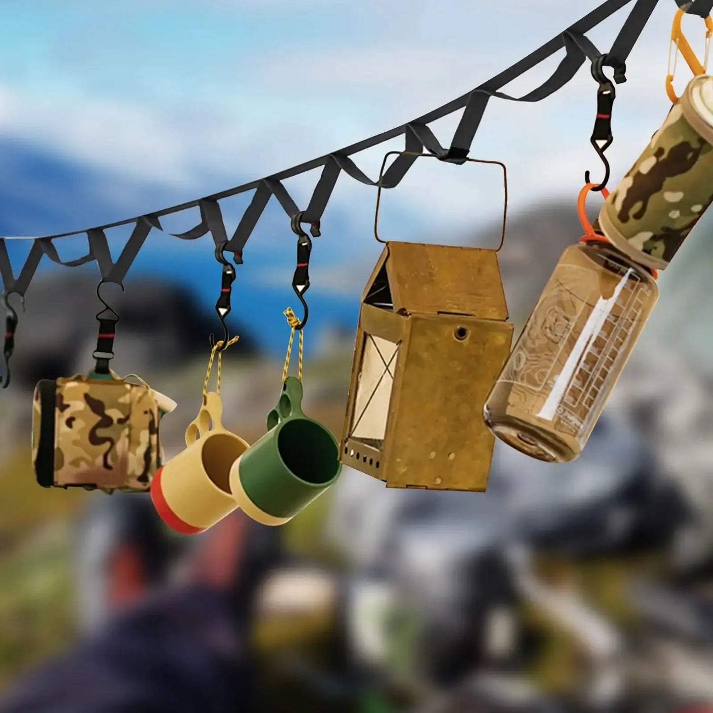 1.8 Outdoor Hanging Rope Portable Lanyard Canopy Hanger Camping Campsite Storage Strap Hiking Tent Accessories Camping Gear