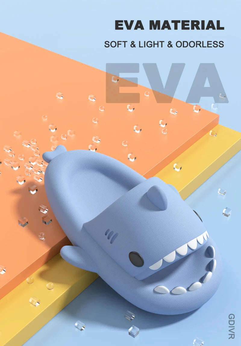 New Style Shark Slippers Women Summer Cute EVA Flip Flops Men Non-slip Indoor Outdoor Slides Girls Boys Beach Shoes Sandals - Premium  from Lizard Vigilante - Just $13.99! Shop now at Lizard Vigilante