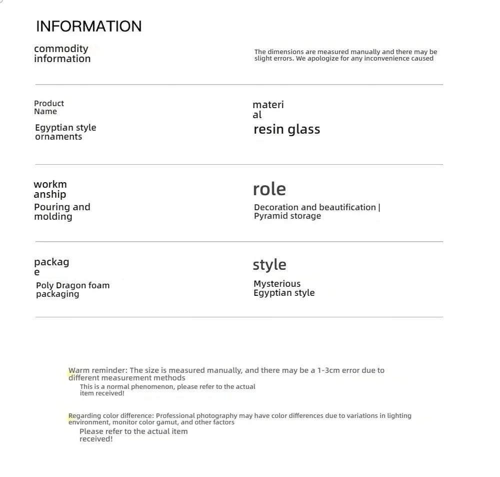 Egyptian Sphinx Resin Statue - Pharaoh Lion Body Human Face Sculpture, Hand-Painted Pyramid Guardian Isis Goddess Inspired Craft