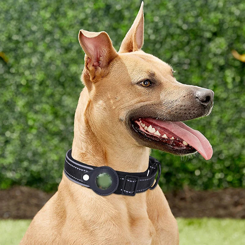 Easy To Use Anti-Lost Dog Collar with Airtag Holder | Reflective, Waterproof, & Adjustable - Perfect for Large Dogs - Premium dog collar from Lizard Vigilante - Just $24.88! Shop now at Lizard Vigilante