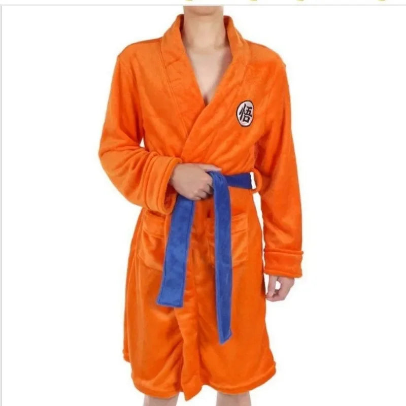 Bandai Dragon Ball Sun Wukong Cartoon Flannel Bathrobe – Cozy Pajamas for Men and Women - Premium robe from Lizard Vigilante - Just $28.88! Shop now at Lizard Vigilante