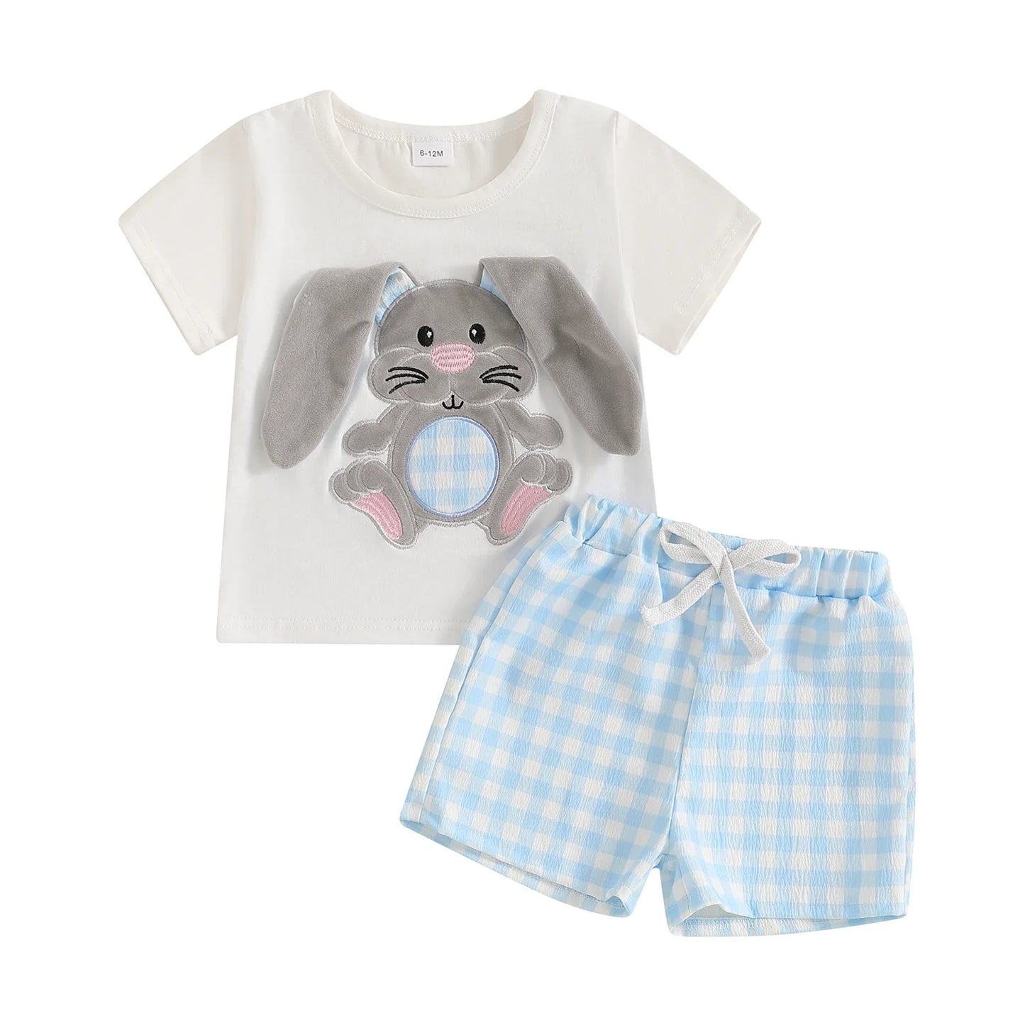 ma&baby 6M-4Y Easter Toddler Kid Baby Boys Clothes Sets Summer Outfits Bunny Short Sleeves T-Shirt  Plaid Shorts