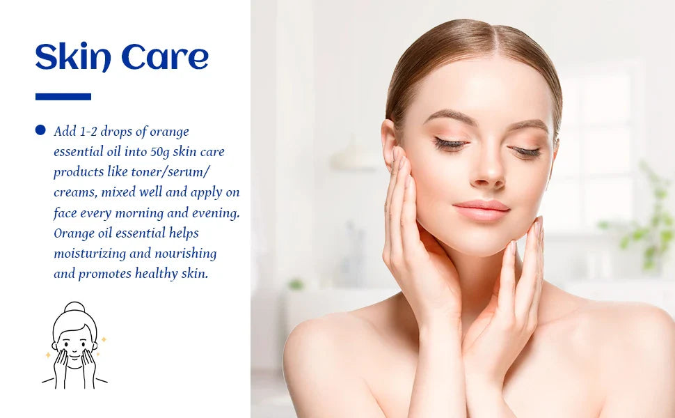 HIQILI 100ML Sweet Orange Essential Oils,100% Pure Nature for Aromatherapy, Diffuser, Humidifier, Massage, Fresh air, Candle