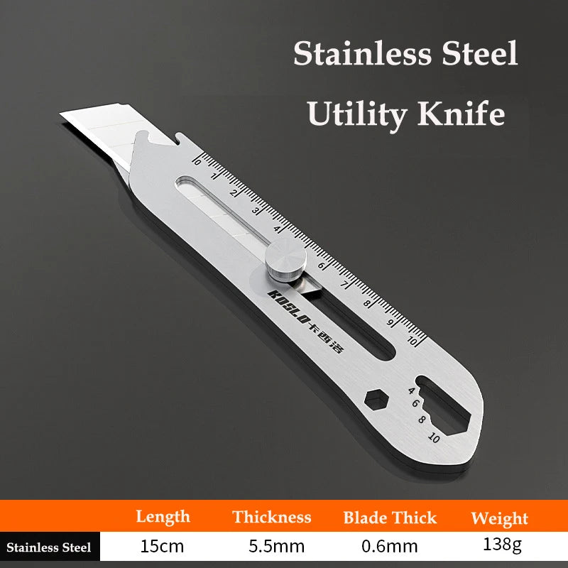 Lizard Vigilante 6-in-1 Stainless Steel Utility Knife: The Ultimate Weapon for Every Badass – Cutter, Opener, Ruler & More - Premium Utility Knife from Lizard Vigilante - Just $13.99! Shop now at Lizard Vigilante