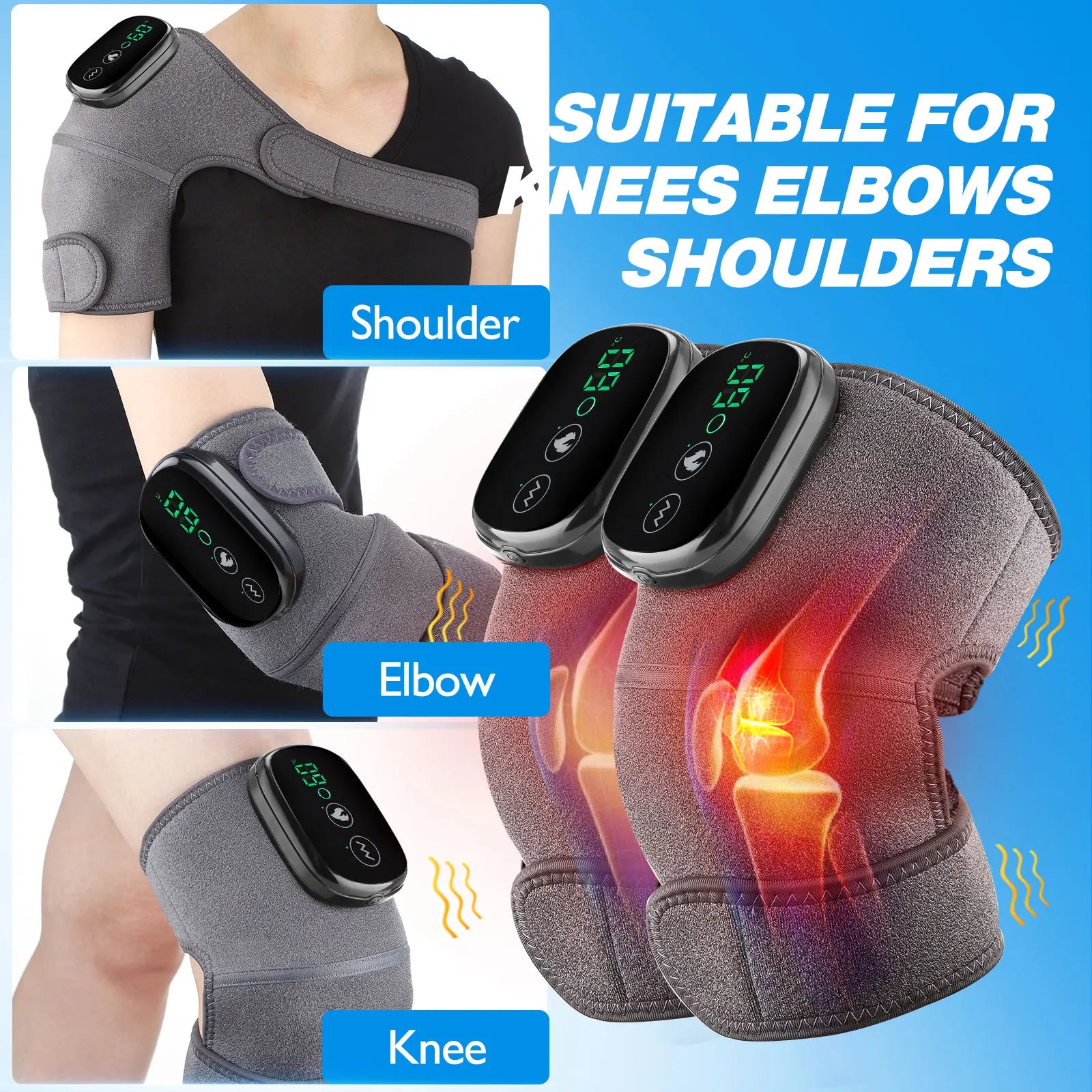 Electric Heating Knee Massager Joint Elbow Knee Pad Shoulder Pad Vibration Knee Shoulder Massage Health Care - Premium  from Lizard Vigilante - Just $23.99! Shop now at Lizard Vigilante