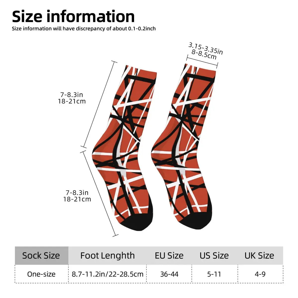 Eddie Van Halen Stripe Socks That Will Make You Feel Like a Guitar God - Premium socks from Lizard Vigilante - Just $19.84! Shop now at Lizard Vigilante