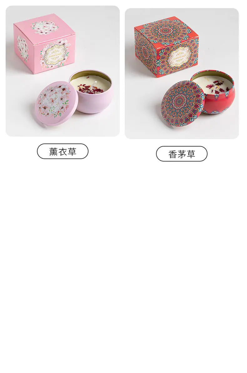 Osmanthus Gardenia Fragrance Candles with Petals Small Romantic Fragrance Candles for Girls' Birthday Gifts Home Aromatherapy