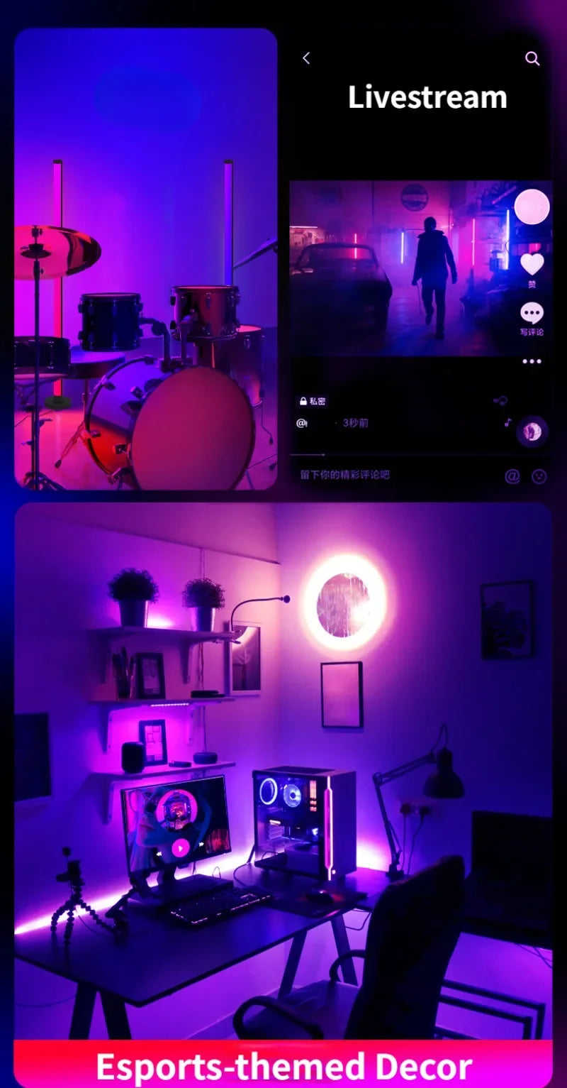 Smart RGB Floor Lamp with Music Sync  Modern Mood Lighting LED Stand Lights for Bedroom Game Room Living Room Decor - Premium  from Lizard Vigilante - Just $56.99! Shop now at Lizard Vigilante