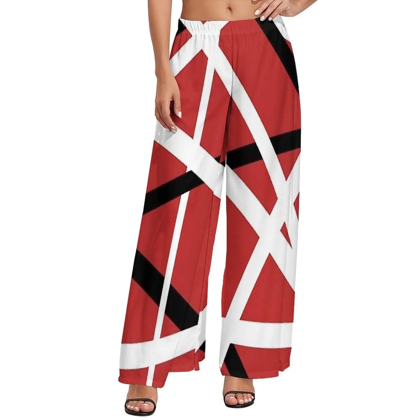 Vintage Van Halen Women's Wide Leg Casual Trousers – High Waist Street Fashion Gift - Premium pants from Lizard Vigilante - Just $45.88! Shop now at Lizard Vigilante