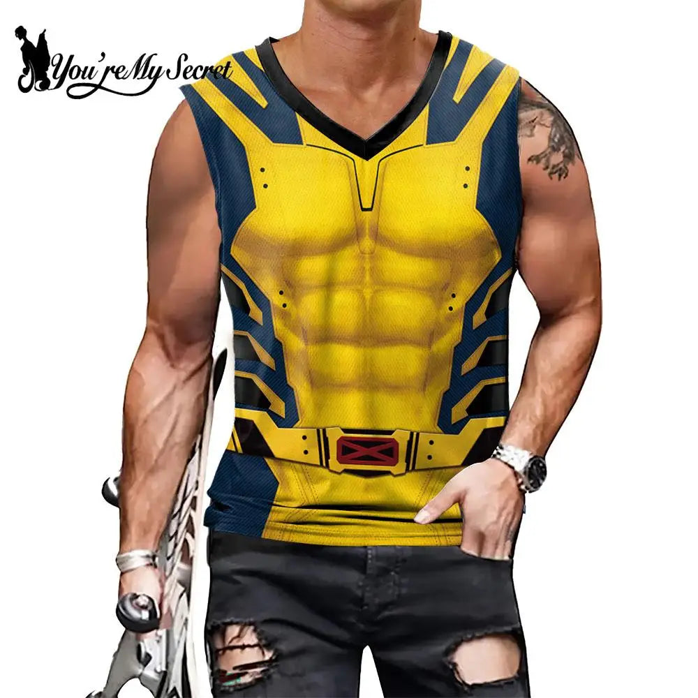 Deadpool Wolverine Cosplay Superhero Printed Vest Comic Compression Workout Bodybuilding Tank Tops - Premium shirt from Lizard Vigilante - Just $23.99! Shop now at Lizard Vigilante