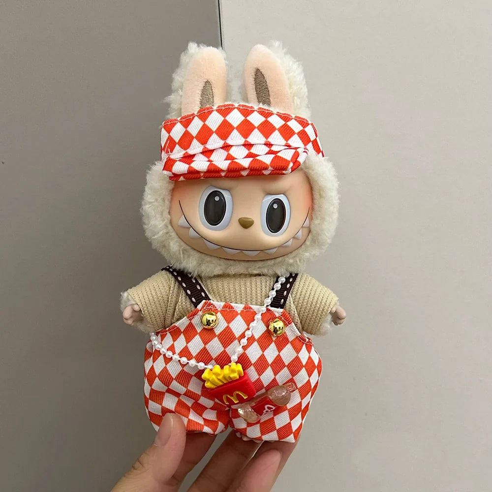 Labubu Fashion Mini Doll Outfit - Stylish Sports Leisure Suit Clothing for 17cm Labubu Idol V1 V2 - Accessory Gift for Collector
