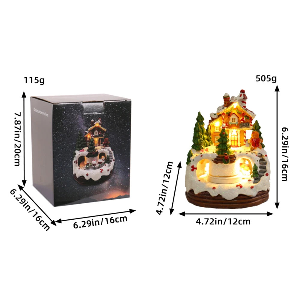 Christmas Music Box Illuminated Music Resin House Ornament Rotating Winter Scene 6.3inch Home Tabletop Decoration Gift for Kids - Premium  from Lizard Vigilante - Just $42.99! Shop now at Lizard Vigilante