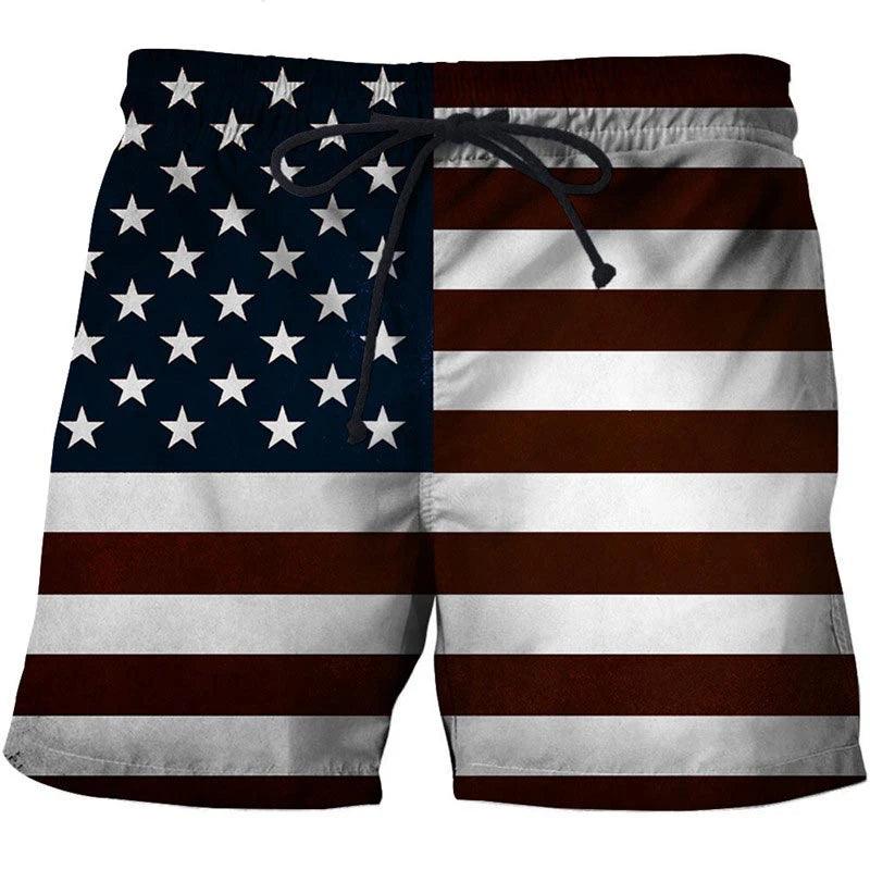 USA UK National Flag Graphic Men Board Shorts 3D Printed Short Pants Casual Hawaii Surf Swim Trunks Bikini Sunny Beach Swimsuit - Lizard Vigilante