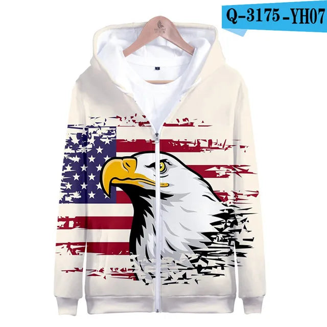 USA Flag Hoodies 3 to 14 Years Kids Hoody American Stars and Stripes Clothing Tops Boys Girls Sweatshirt Outerwear Jacket Children Clothes - Premium Long-sleeve hoodie from Lizard Vigilante - Just $39.99! Shop now at Lizard Vigilante