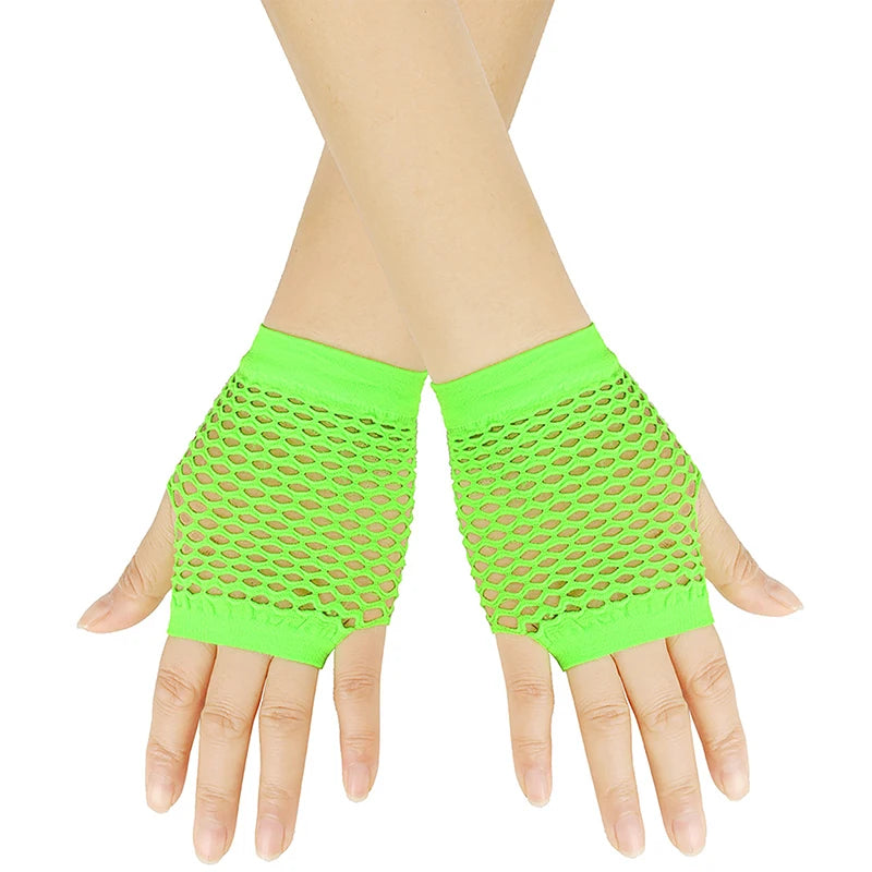 1 Pair Women's Short Fishnet Fingerless Mesh Gloves - Punk Rock Fancy Nightclub Party Arm Warmers Sexy Unisex Gloves - Premium gloves from dsers - Just $14.88! Shop now at Lizard Vigilante