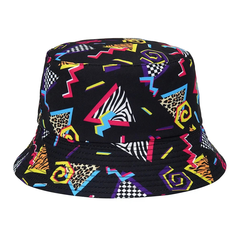 Summer Sun Protection Bucket Hat for Men Women Panama Cap Print Hip Hop Gorros Fishing Fisherman Hat Double Side Wear Fashion - Premium T-Shirts from Lizard Vigilante - Just $7.99! Shop now at Lizard Vigilante