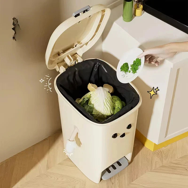 Household Large Capacity Trash Can Cute Creativity Non-Slip Bottom Strong Bearing Capacity Garbage Bucket Square Dustbin