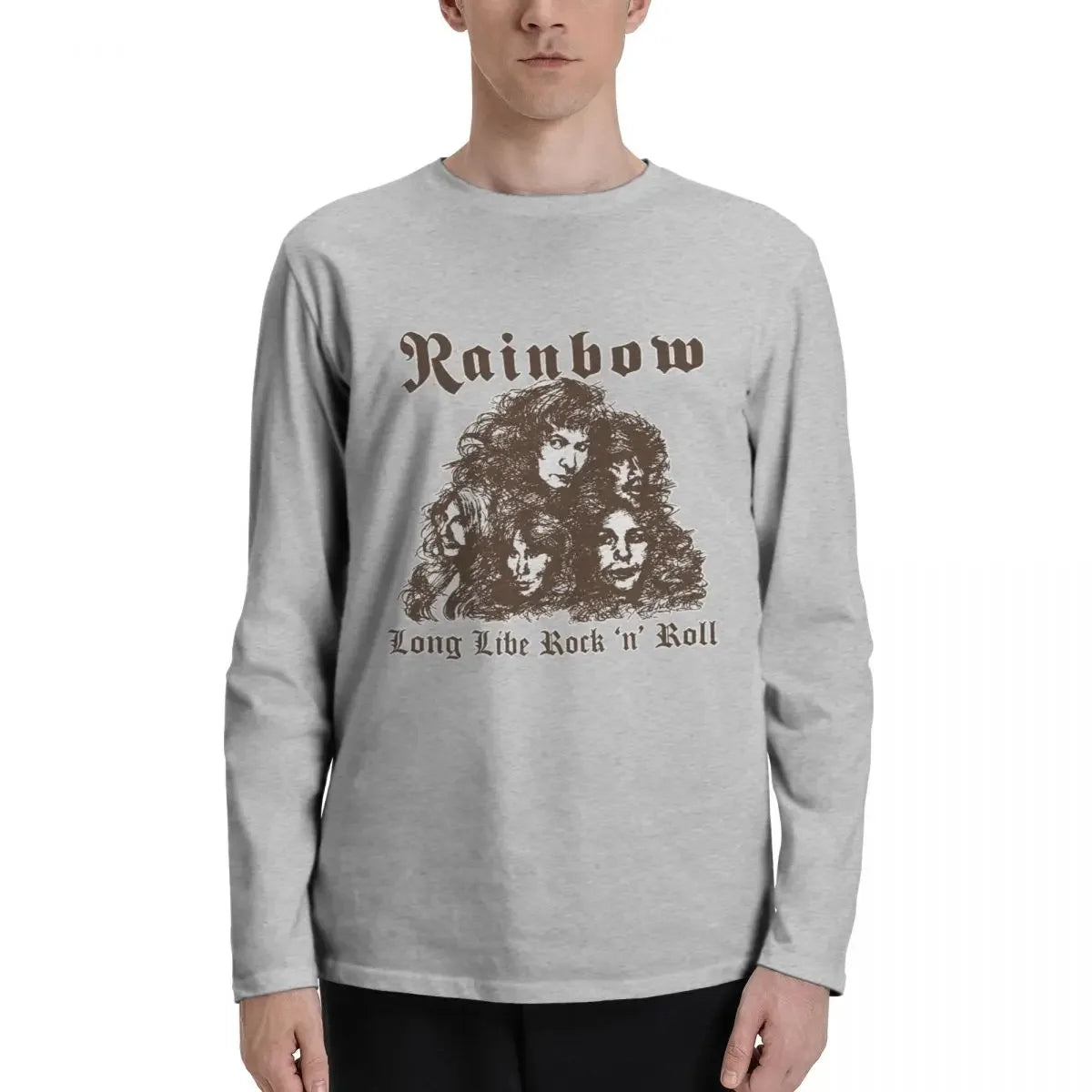 Rainbow's Dio-Drenched "Long Live Rock and Roll" 100% Cotton Vintage Long Sleeve Tee | Streetwear for the Bold - Premium T-Shirt from Lizard Vigilante - Just $18.99! Shop now at Lizard Vigilante