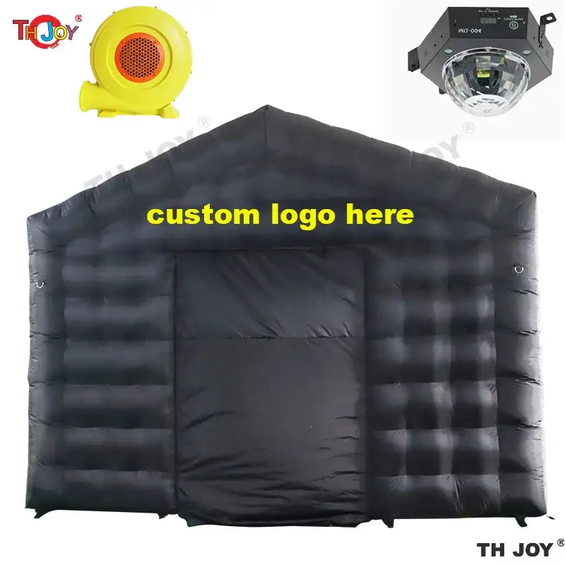 7x5m Disco Light N Fog Machine Black Cube Blow Up Bar Tent Inflatable Nightclub Portable Inflatable Party Tent Free Air Shipping