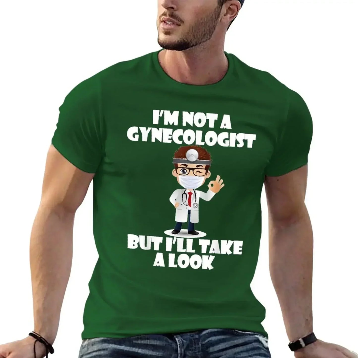 I'm Not A Gynecologist But I'll Take A Look T-Shirt Vintage Tops T-shirt Unisex Mens Sarcastic Gag - Premium T-Shirt from Lizard Vigilante - Just $23.29! Shop now at Lizard Vigilante