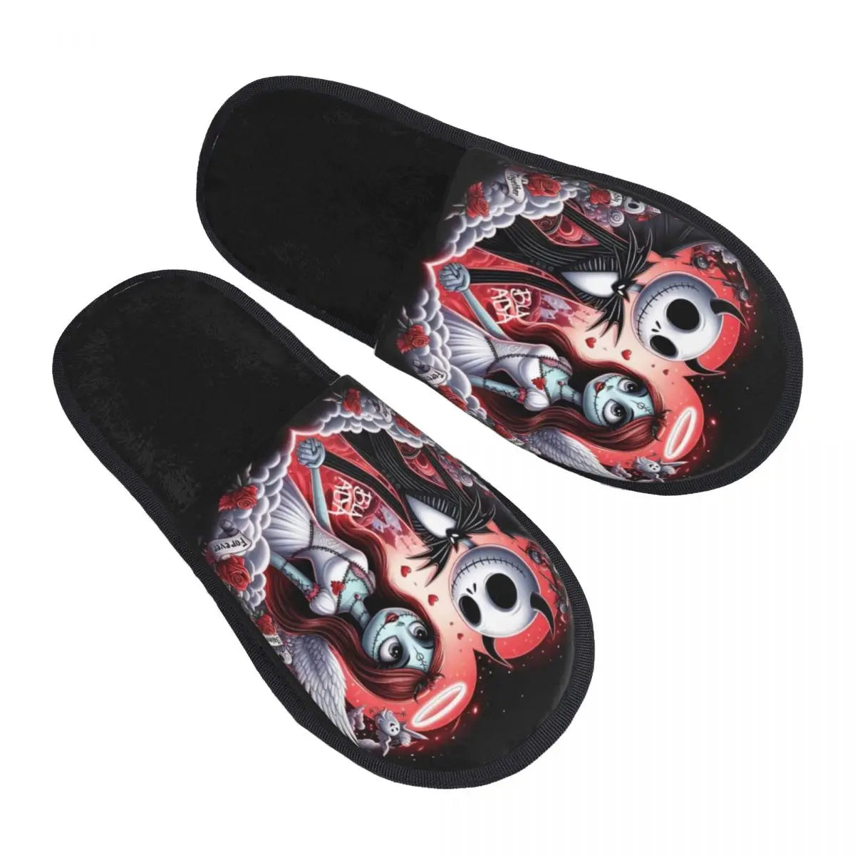 Jack Skellington Memory Foam Slippers – Warm & Fluffy Indoor/Outdoor Halloween Nightmare Shoes - Premium slippers from Lizard Vigilante - Just $23.88! Shop now at Lizard Vigilante