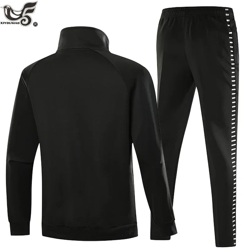 Winter Basketball Tracksuit Men Fashion Reflective Strip Hoodies+Pant Set Outdoor Gym Jogging SportSuit Running Sweatshirt Suits - Premium  from Lizard Vigilante - Just $87.99! Shop now at Lizard Vigilante