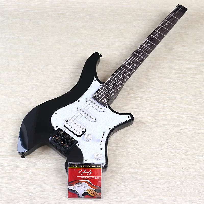 6 String Headless Electric Guitar 30 Inch Solid Ashwood Body Headless Guitar Good Handircaft - Lizard Vigilante