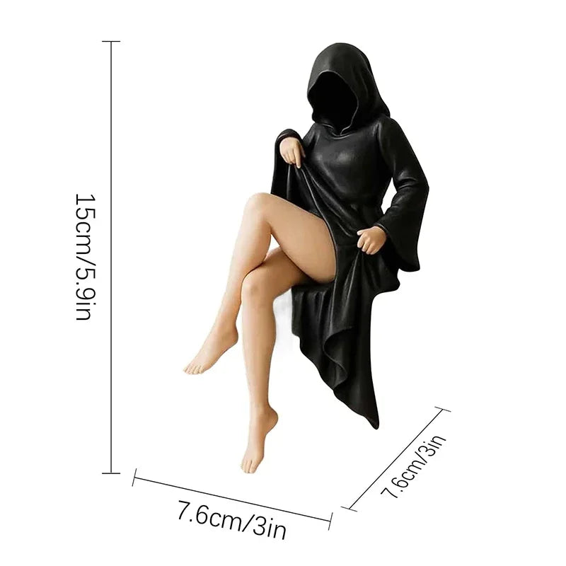 Masked Woman Statue Desk Ornament Statue of Mysterious Lady for Desktop Room Fireplace Entrance Ornaments Study Room Decoration
