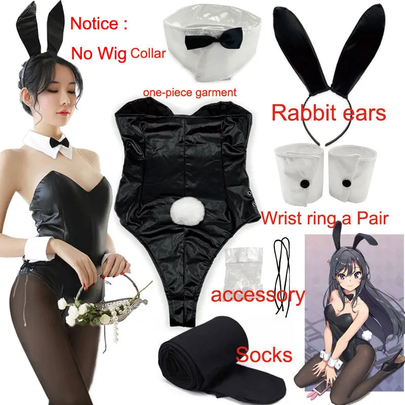 Bunny Girl Cosplay Costume Halloween Adult Woman Sakurajima Mai Senior Sister Playboy Cosplay Wig Clothes Size M/XL - Premium Cosplay Costumes from Lizard Vigilante - Just $23.99! Shop now at Lizard Vigilante