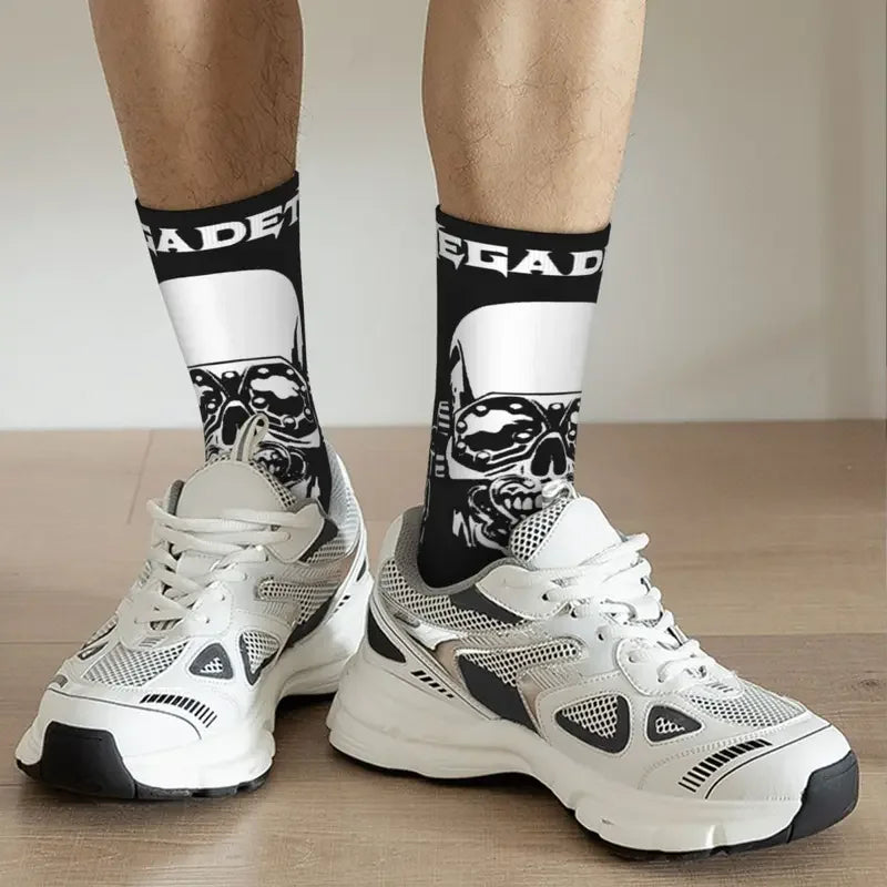 Y2K Megadeth Metal Rock Crew Socks - Unisex Soft Polyester Fashion Harajuku Middle Tube Socks - Premium socks from Lizard Vigilante - Just $17.88! Shop now at Lizard Vigilante