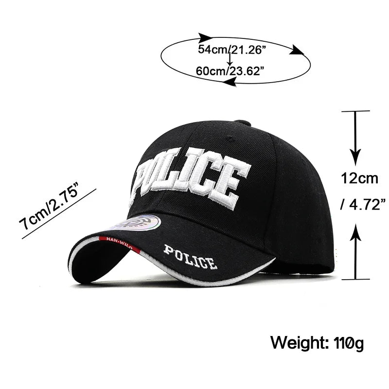 POLICE Tactical Cap SWAT New Baseball Cap Men Gorras Para Hombre Women Snapback Bone Masculino Army Cap Letter - Premium baseball cap from Lizard Vigilante - Just $19.99! Shop now at Lizard Vigilante