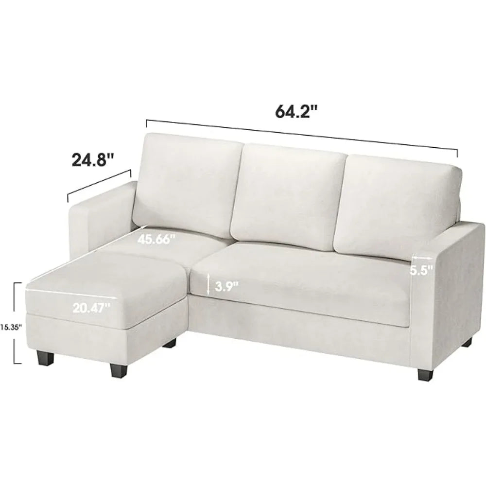 Convertible Sectional Sofa Couch – Modern L-Shaped Fabric Sofa with Ottoman, Breathable Cushions, and Versatile Design - Premium Couch from Lizard Vigilante - Just $388.88! Shop now at Lizard Vigilante