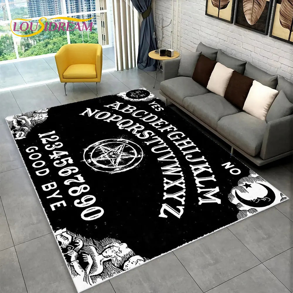 The Witchcraft Gothic Ouija Area Rug: LOUSIDREAM 3D Printed Tarot Carpet for Living Room & Bedroom