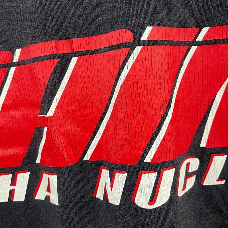 Men Women High Street Vintage Washed Black T-Shirt Top Quality Cototn TEE 3D Cracked Letters Logo Print Saint T Shirt With Tags - Premium  from Lizard Vigilante - Just $64.99! Shop now at Lizard Vigilante