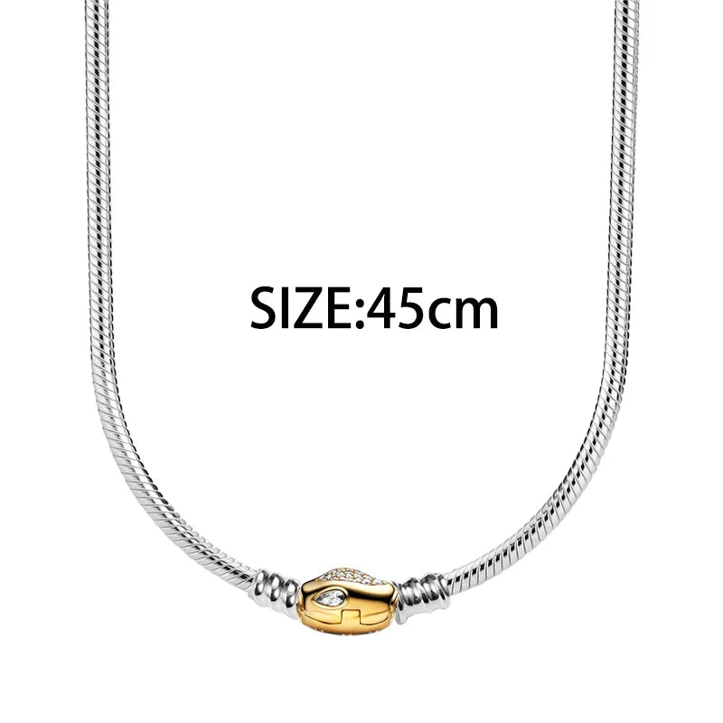 925 Silver Valentine's Day Snake Year Series Pendant Suitable for 925 Sterling Silver Original Women's Bracelet DIY Jewelry Gift