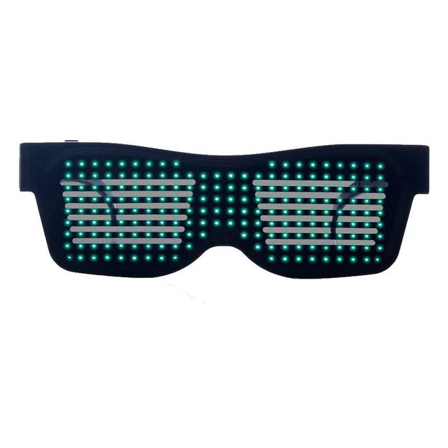 LED Glasses Bluetooth APP Control Programmable Text USB Charging Display Glasses Nightclub DJ Festival Party Glowing Toy Gift - Lizard Vigilante