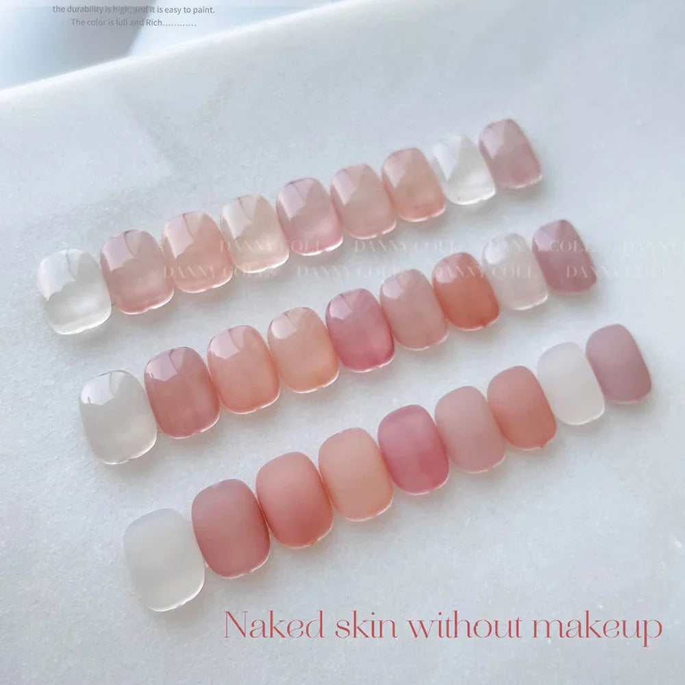 9 Pcs French Pink Crystal Sugar Gel Nail Polish Nail UV Gel Varnish Soak Off Gelpolish Gel Varnish Nail Art Lacque Primer
