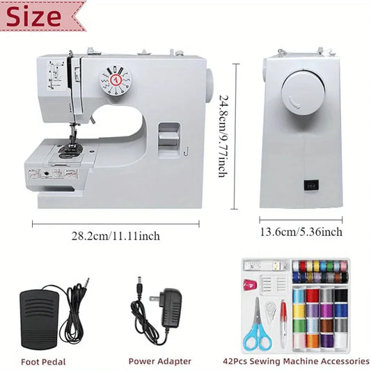 Lizard Vigilante™ 12-Stitch Electric Sewing Machine – Compact Household Powerhouse w/ Foot Pedal, Lock Edge, Reverse Function + 42-Piece Starter Kit - Premium sewing machine from dsers - Just $110.99! Shop now at Lizard Vigilante