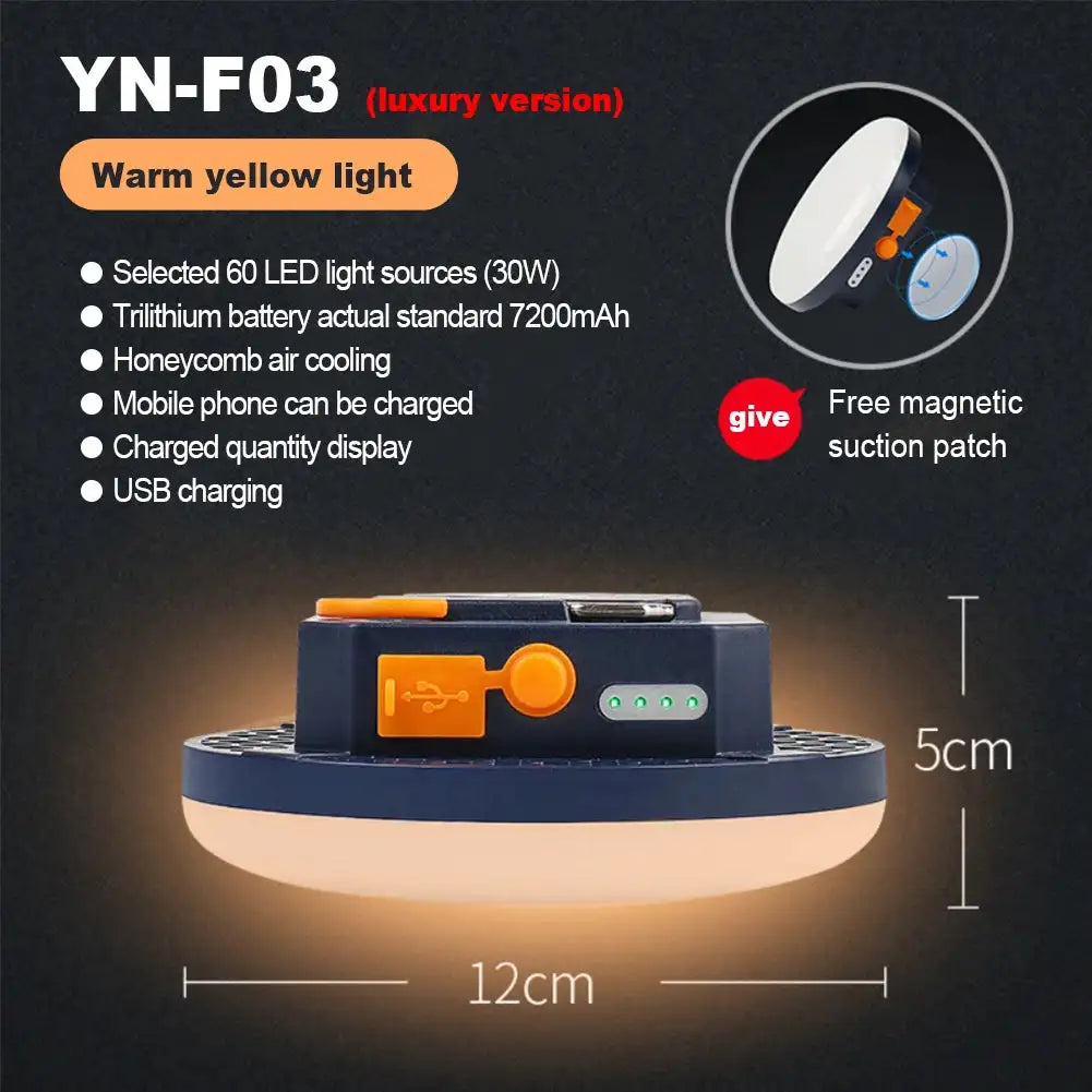 7200mAh Portable Emergency Night Market Light LED Tent Light Rechargeable Lantern Outdoor Camping Bulb Lamp Flashlight Home