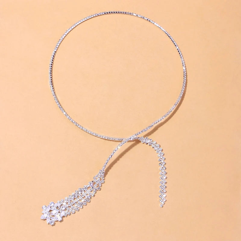 Stonefans Luxury Zircon Pendant Choker Jewelry Clavicle Chain for Women Korean Fashion Crystal Jewelry Necklace y2k Accessories - Premium  from Lizard Vigilante - Just $9.99! Shop now at Lizard Vigilante